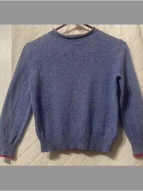 Crewcuts J.Crew Kids Size M (8) Rollneck Cotton Sweater Heather Blue Roll Neck
